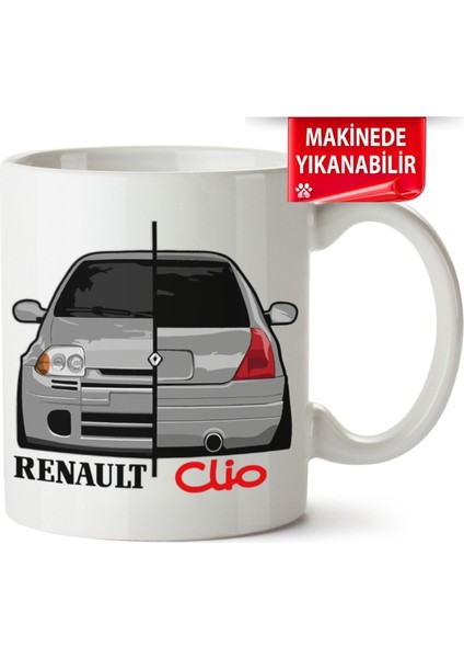 Çakılap Renault Clio 1 Baskıpı Porselen Kupa Bardak (Kp-Otmbl-Rntl)