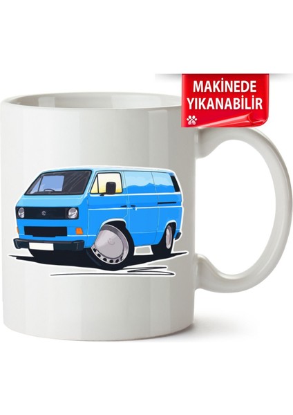 Çakılap Vw Transporter T3 Baskıpı Porselen Kupa Bardak (Kp-Otmbl-Vw)