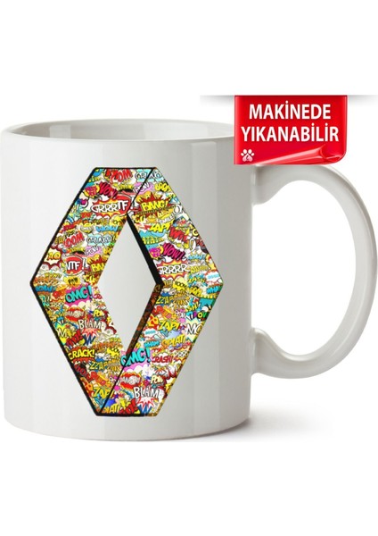 Çakılap Renault Logo Baskıpı Porselen Kupa Bardak (Kp-Otmbl-Rntl)