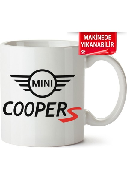 Çakılap Mini Cooper Logo Baskıpı Porselen Kupa Bardak (Kp-Otmbl-Mn)