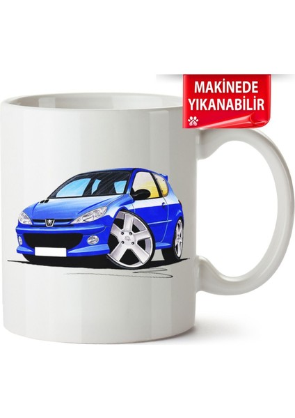 Çakılap Peugeot 206 Baskıpı Porselen Kupa Bardak (Kp-Otmbl-Pgt)