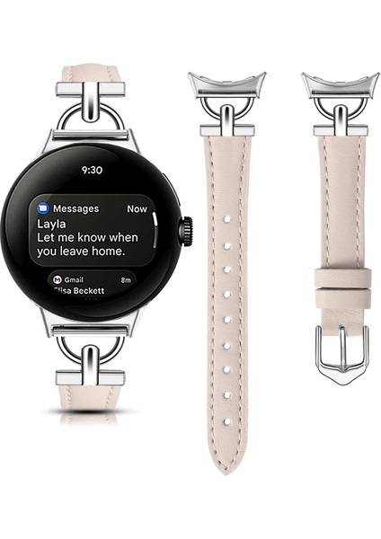 Google Pixel Watch 1/2 Için Kişiselleştirilmiş Metal Hakiki Deri Saat Kayışı (Yurt Dışından)