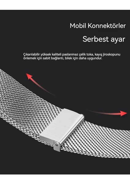 Apple Watch 1-9 Nesillere Uygun Milanese Kayış, Apple Paslanmaz Çelik Metal Saat Kayışı, 38 Mm, 40 mm ve 41 mm Kadranlı Apple Saatlerine Uygundur (Yurt Dışından)