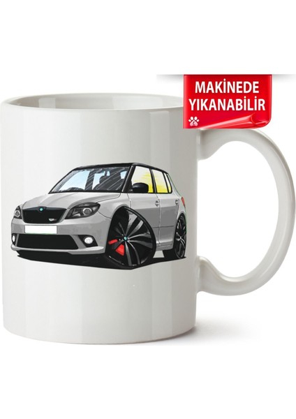 Çakılap Skoda Fabia 2 Baskıpı Porselen Kupa Bardak (Kp-Otmbl-Skd)