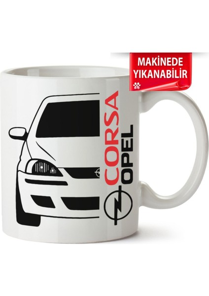 Çakılap Opel Corsa C Baskıpı Porselen Kupa Bardak (Kp-Otmbl-Opl)