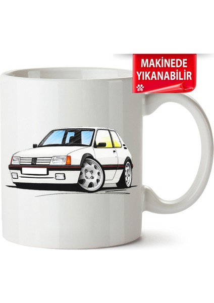 Çakılap Peugeot 205 Baskıpı Porselen Kupa Bardak (Kp-Otmbl-Pgt)