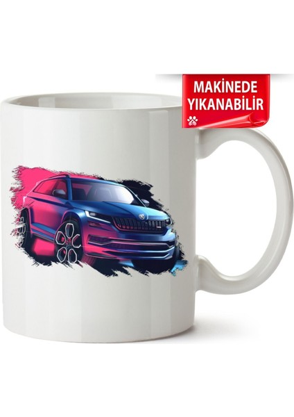 Çakılap Skoda Kodiaq Baskıpı Porselen Kupa Bardak (Kp-Otmbl-Skd)