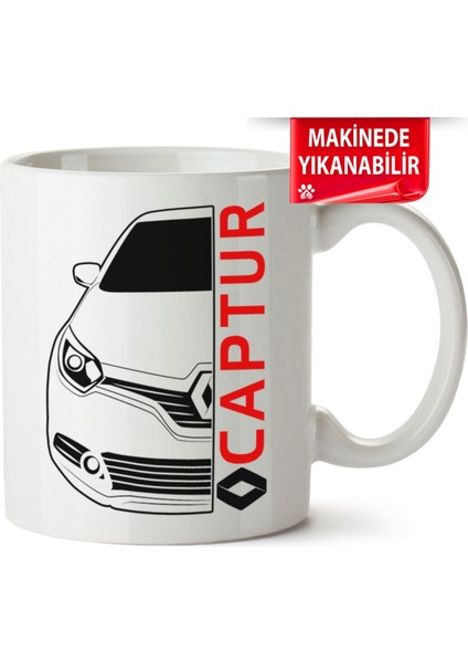 Çakılap Renault Captur Baskıpı Porselen Kupa Bardak (Kp-Otmbl-Rntl)