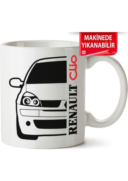 Çakılap Renault Clio 2 Baskıpı Porselen Kupa Bardak (Kp-Otmbl-Rntl)