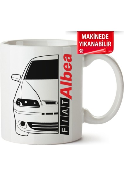 Çakılap Fiat Albea Baskılı Porselen Kupa Bardak (Kp-Otmbl-Fiat)