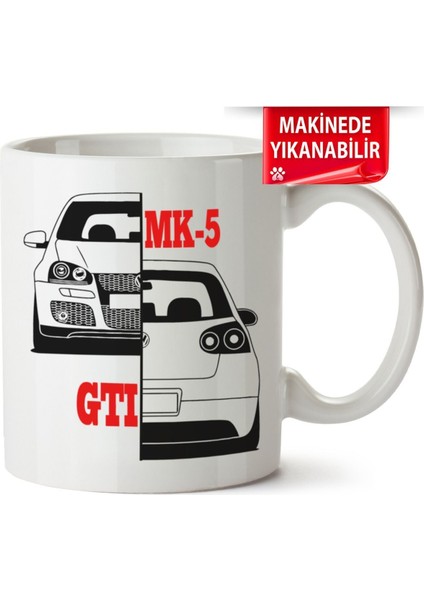 Çakılap Vw Golf 5 Baskıpı Porselen Kupa Bardak (Kp-Otmbl-Vw)