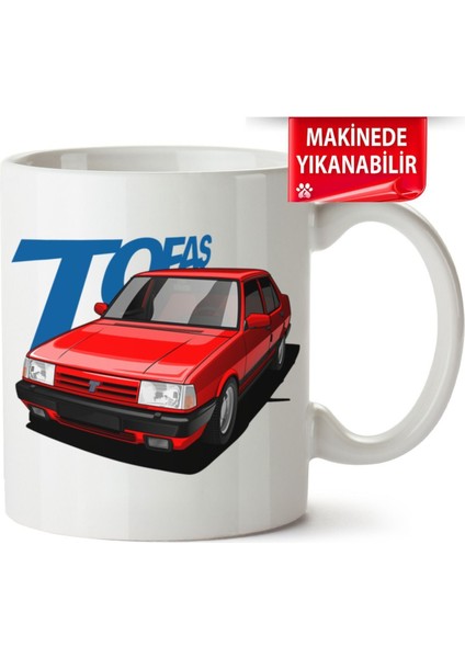 Çakılap Tofaş Doğan Baskıpı Porselen Kupa Bardak (Kp-Otmbl-Tfş)