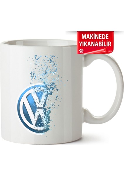 Çakılap Vw Logo Baskıpı Porselen Kupa Bardak (Kp-Otmbl-Vw)