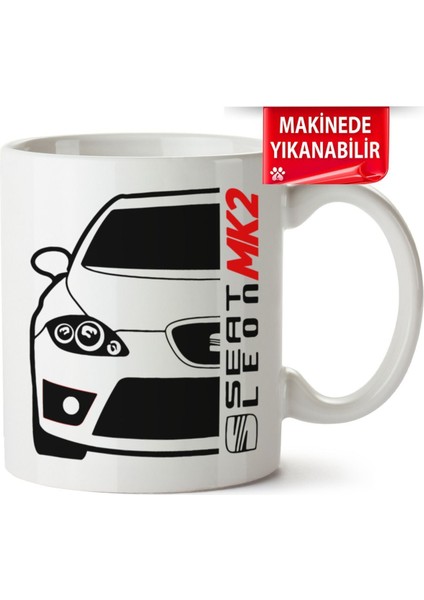 Çakılap Seat Leon Mk2 Baskıpı Porselen Kupa Bardak (Kp-Otmbl-Seat)