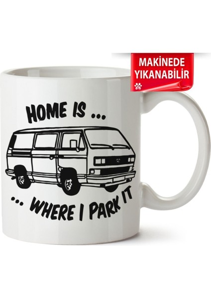 Çakılap Vw Transporter T3 Baskıpı Porselen Kupa Bardak (Kp-Otmbl-Vw)