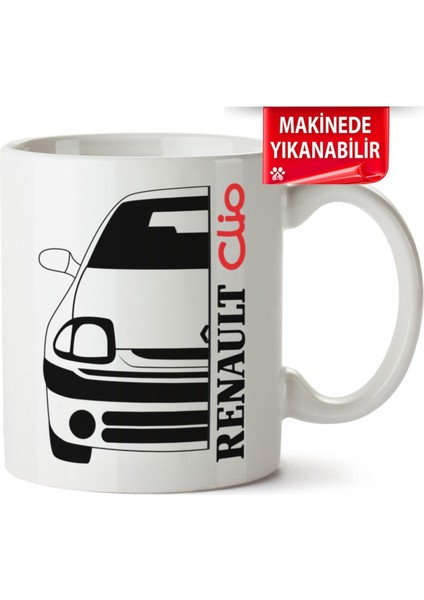 Çakılap Renault Clio 1 Baskıpı Porselen Kupa Bardak (Kp-Otmbl-Rntl)