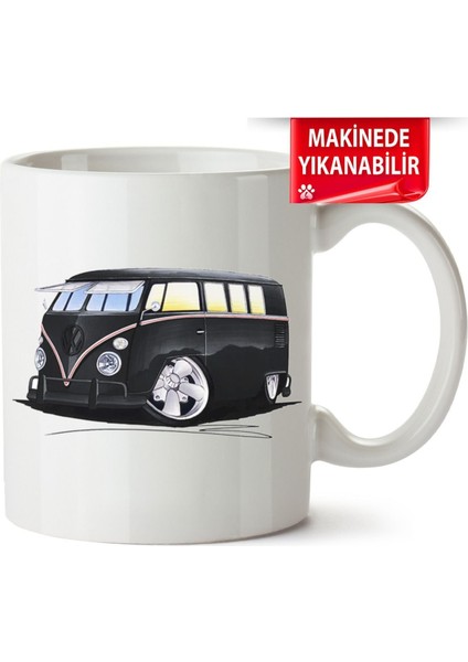 Çakılap Vw Transporter T1 Baskıpı Porselen Kupa Bardak (Kp-Otmbl-Vw)