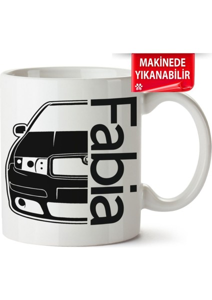 Çakılap Skoda Fabia 1 Baskıpı Porselen Kupa Bardak (Kp-Otmbl-Skd)