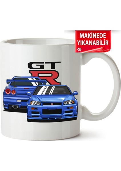 Çakılap Gtr R34 Baskıpı Porselen Kupa Bardak (Kp-Otmbl-Nssn)