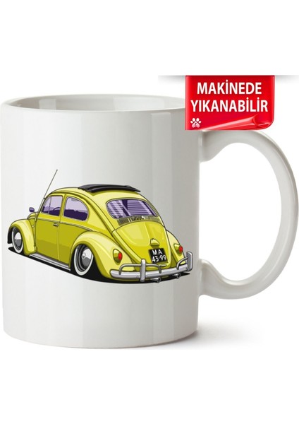 Çakılap Vw Beetle Baskıpı Porselen Kupa Bardak (Kp-Otmbl-Vw)