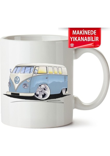 Çakılap Vw Transporter T1 Baskıpı Porselen Kupa Bardak (Kp-Otmbl-Vw)