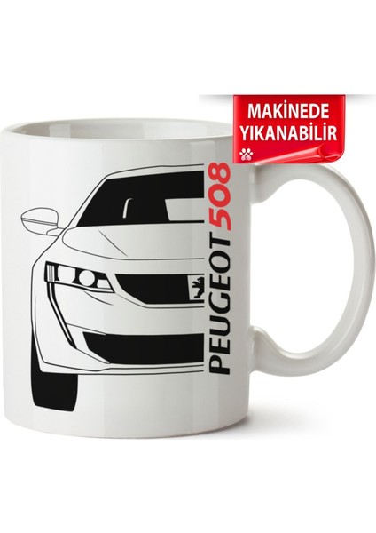 Çakılap Peugeot 508 Baskıpı Porselen Kupa Bardak