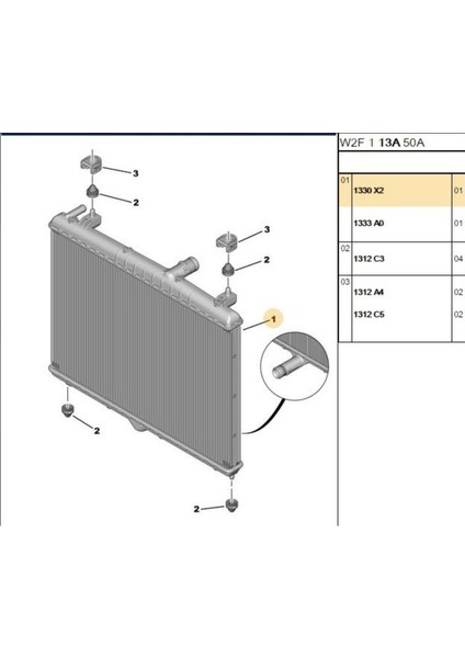 Su Radyatörü C5 Dw6 (ORİSBPE045022-1330X2)