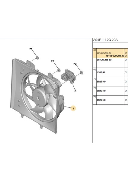 Fan Motoru 301 C-Elysee (253306-419900-9812028580)