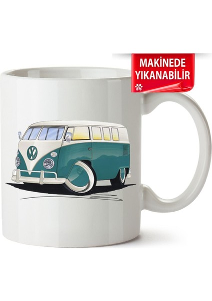 Çakılap Vw Transporter T1 Baskıpı Porselen Kupa Bardak (Kp-Otmbl-Vw)