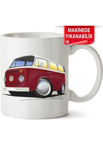 Çakılap Vw Transporter T2 Baskıpı Porselen Kupa Bardak (Kp-Otmbl-Vw)