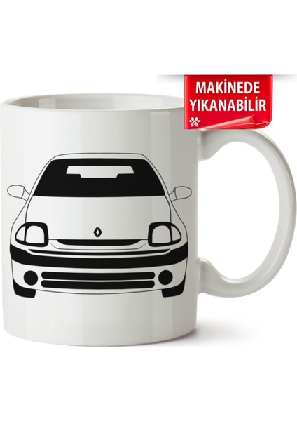 Çakılap Renault Clio 1 Baskıpı Porselen Kupa Bardak (Kp-Otmbl-Rntl)