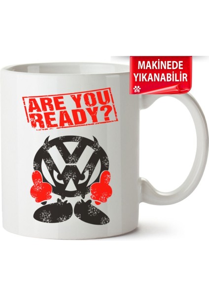 Çakılap Vw Logo Baskıpı Porselen Kupa Bardak
