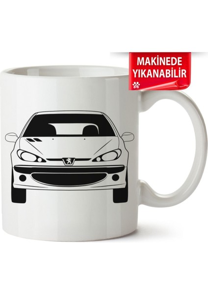 Çakılap Peugeot 206 Baskıpı Porselen Kupa Bardak