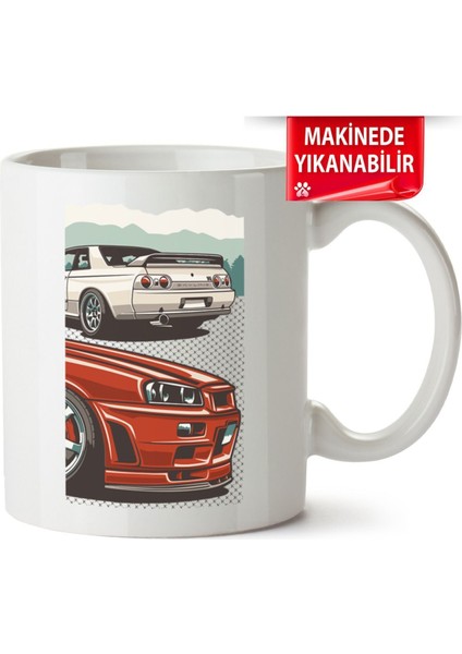 Çakılap Gtr R34 Baskıpı Porselen Kupa Bardak (Kp-Otmbl-Nssn)