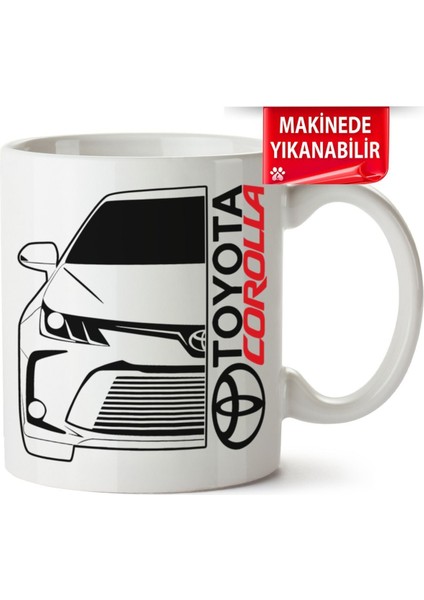 Çakılap Toyota Corolla E210 Baskıpı Porselen Kupa Bardak (Kp-Otmbl-Tyt)