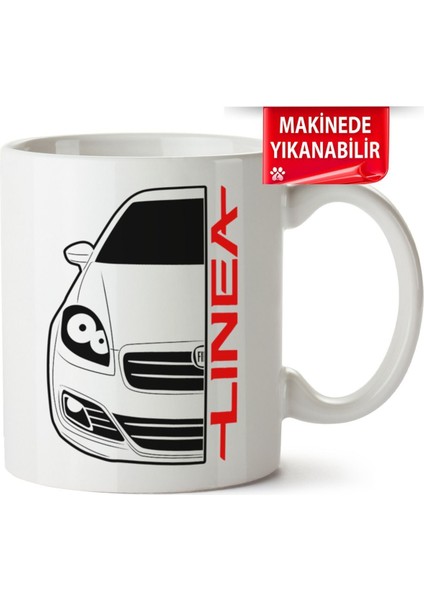 Çakılap Fiat Linea Baskılı Porselen Kupa Bardak