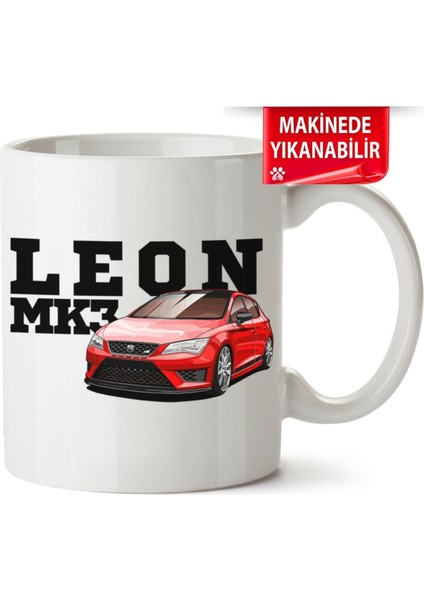 Çakılap Seat Leon Mk3 Baskıpı Porselen Kupa Bardak (Kp-Otmbl-Seat)