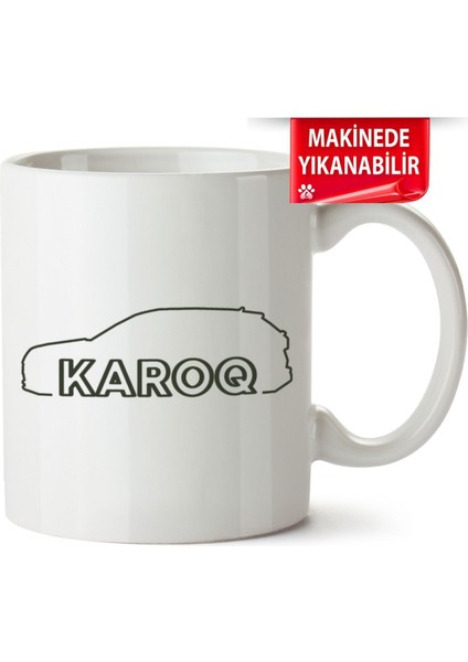 Çakılap Skoda Karoq Baskıpı Porselen Kupa Bardak (Kp-Otmbl-Skd)