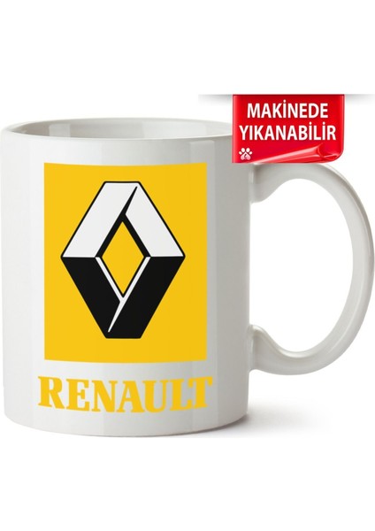 Çakılap Renault Logo Baskıpı Porselen Kupa Bardak (Kp-Otmbl-Rntl)
