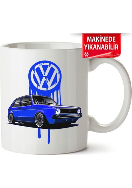 Çakılap Vw Golf 1 Baskıpı Porselen Kupa Bardak (Kp-Otmbl-Vw)