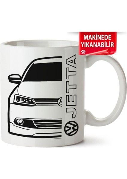 Çakılap Vw Jetta Mk6 Baskıpı Porselen Kupa Bardak (Kp-Otmbl-Vw)