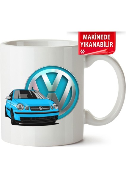 Çakılap Vw Polo Mk4 Baskıpı Porselen Kupa Bardak (Kp-Otmbl-Vw)