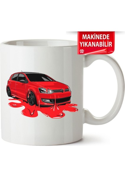 Çakılap Vw Polo Mk5 Baskıpı Porselen Kupa Bardak (Kp-Otmbl-Vw)