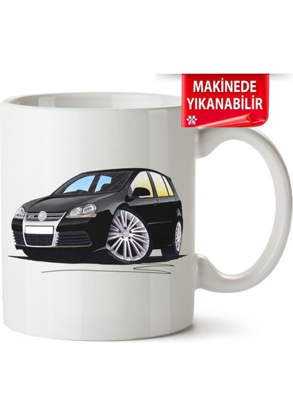 Çakılap Vw Golf 5 Baskıpı Porselen Kupa Bardak (Kp-Otmbl-Vw)
