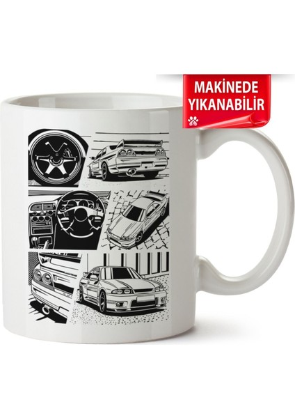 Çakılap Nissan R32 Baskıpı Porselen Kupa Bardak (Kp-Otmbl-Nssn)