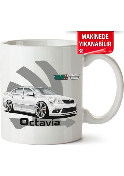 Çakılap Skoda Octavia A6 Baskıpı Porselen Kupa-Bardak