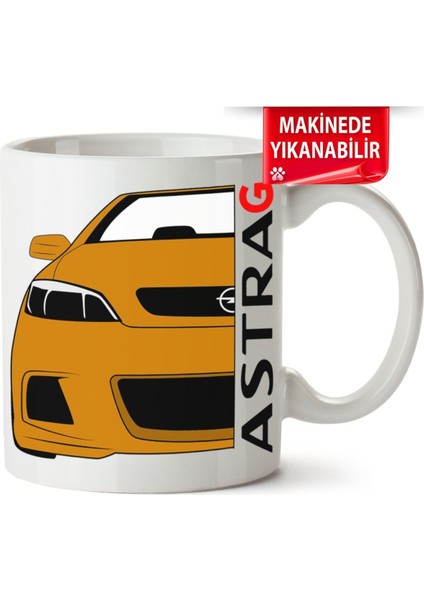 Çakılap Opel Astra Baskıpı Porselen Kupa-Bardak
