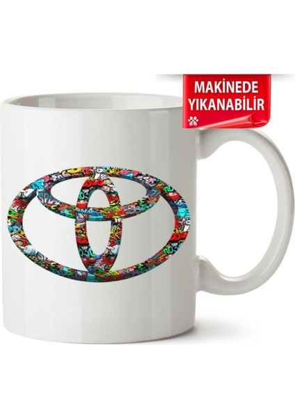 Çakılap Toyota Logo Baskıpı Porselen Kupa-Bardak