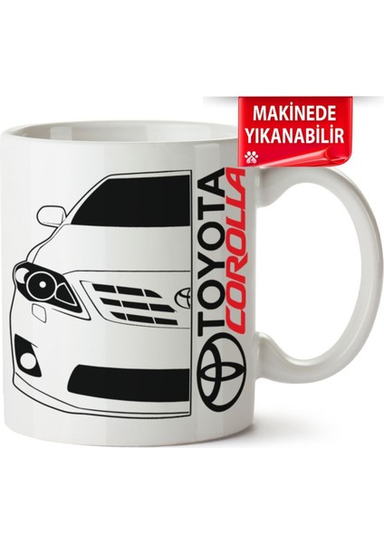 Çakılap Toyota Corolla E140 Baskıpı Porselen Kupa-Bardak