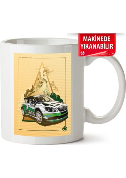 Çakılap Skoda Fabia 2 Baskıpı Porselen Kupa-Bardak